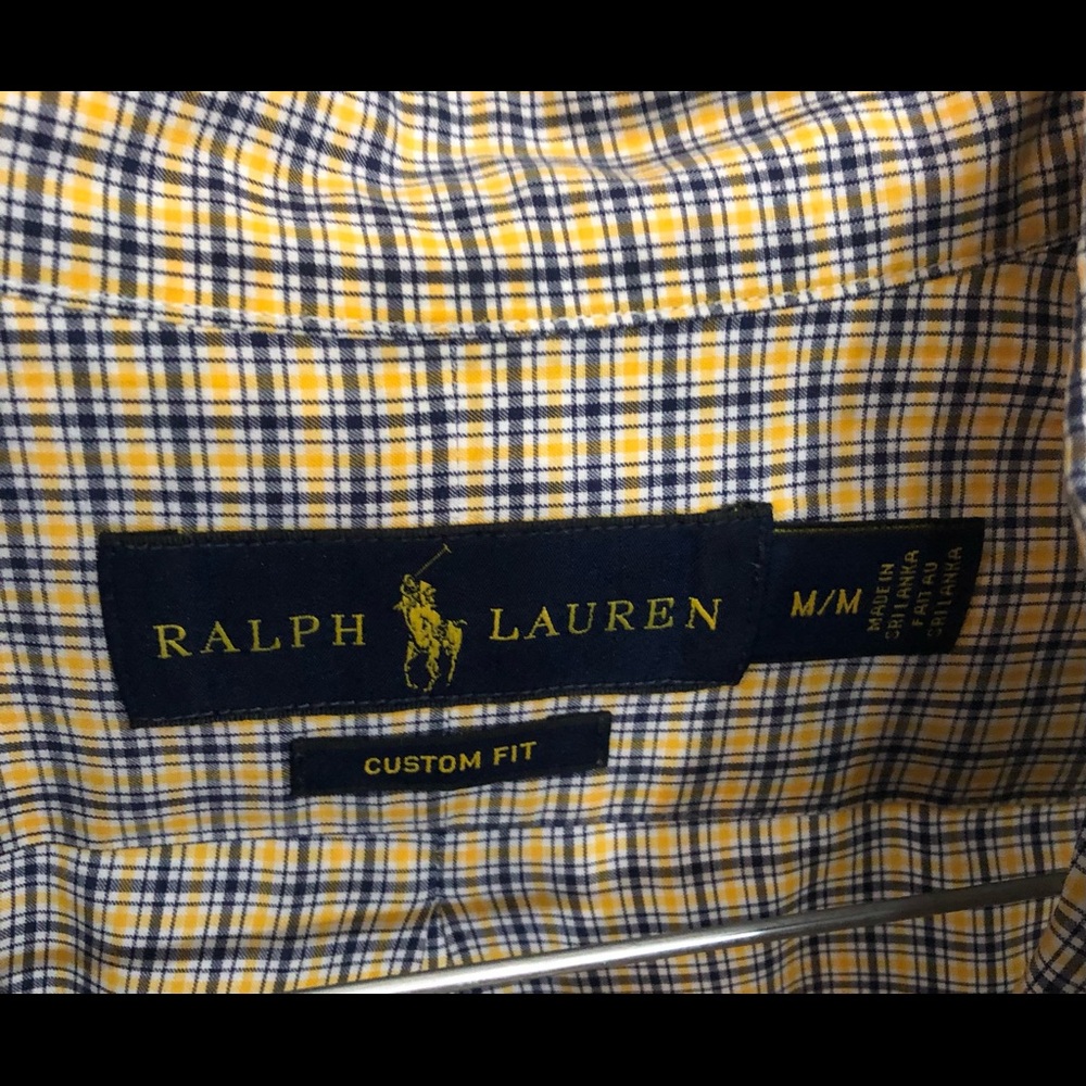 Polo Ralph Lauren- Yellow/Black long sleeve button down, sz medium, light use